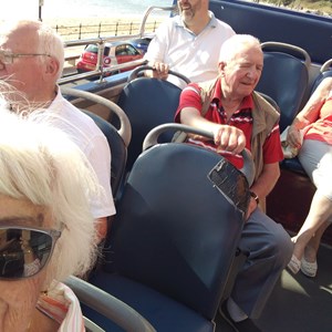 Open top bus ride along the promenade