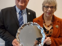 Captains Paul Thomson and Irene OBrien with their special award which went to Alex Donovan Captains Paul Thomson and Irene OBrien with their special award which went to Alex Donovan