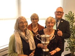 Over 70 Mymms Trophy goes to Diann Howell, right, with runner up Barbara Valle Over 70 Mymms Trophy goes to Diann Howell, right, with runner up Barbara Valle