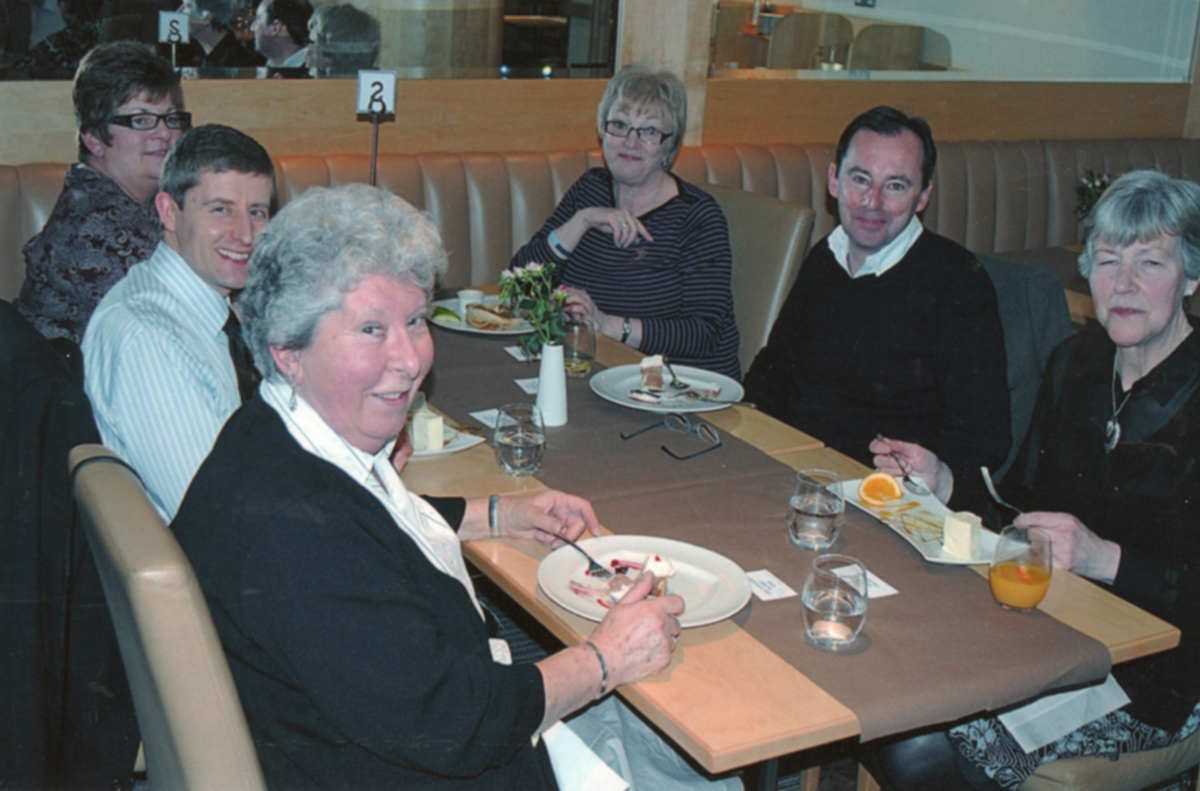 2014 Annual Lunch, Margaret Gibbs, Stuart Waterman, Zoe Duke, Cheryl Jewitt, Peter Greenwood, ?