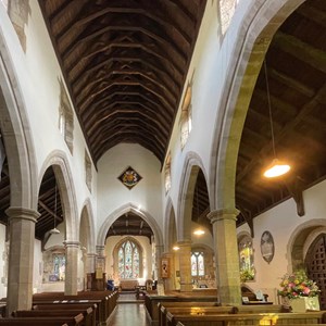 DEC 14th  INSIDE LADBROKE CHURCH (by MT)  The lofty arches and very high roof to a building which dates back over 700 years!