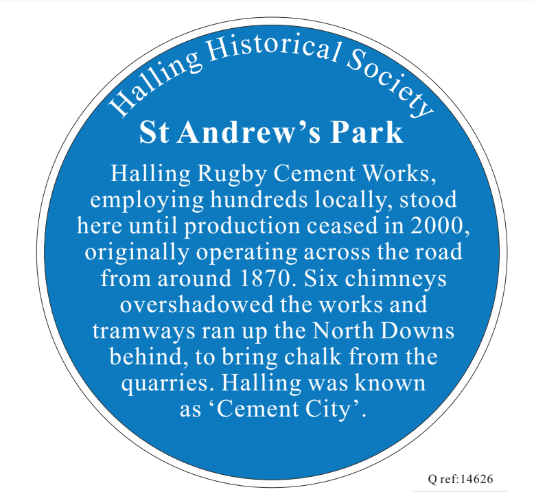 Halling Historical Society Plaque 1 - St Andrews Park