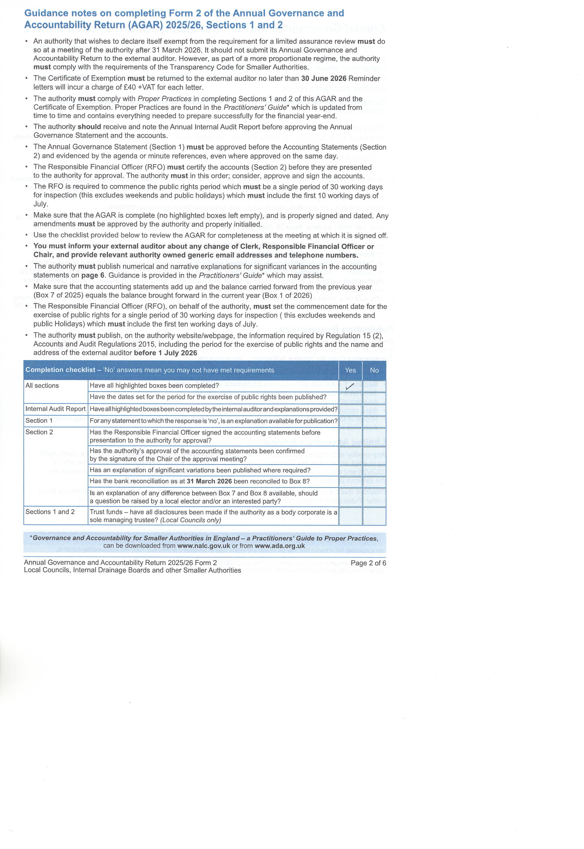 Cooling Parish Council ACCOUNTS 2025-2026