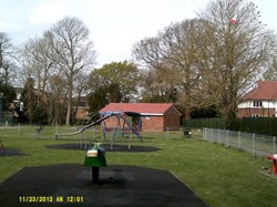 View of play area with changing rooms in background