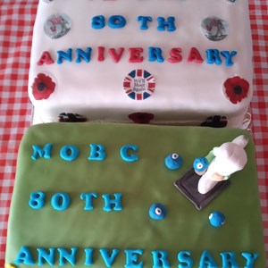 Cakes for V E Day & Club's 80th anniversary.......thank you Carol.