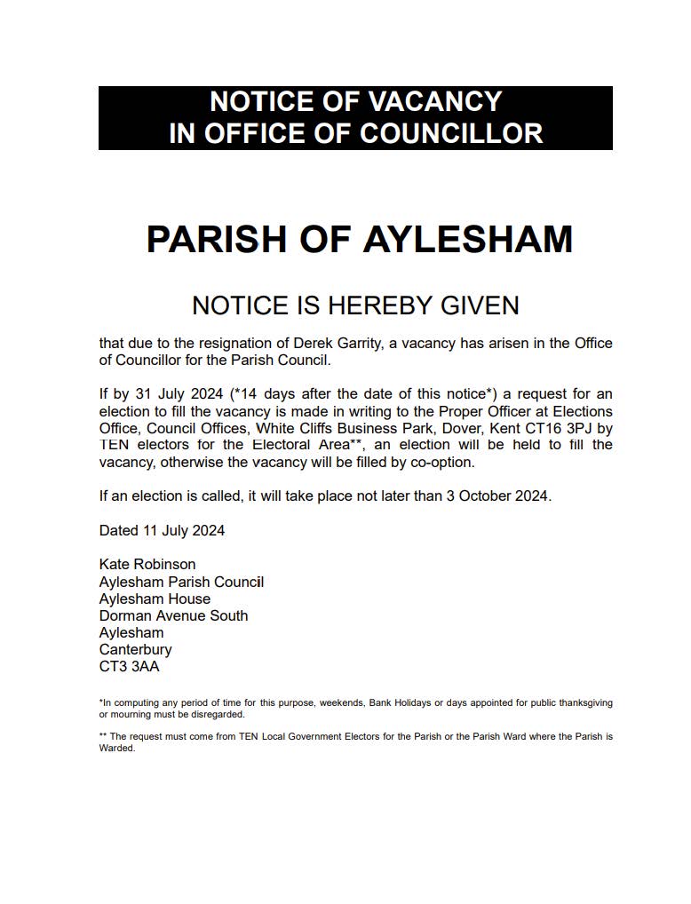 Aylesham Parish Council Home