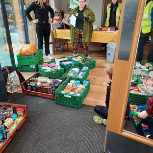 Foodbank Collections from scarecrow Trail