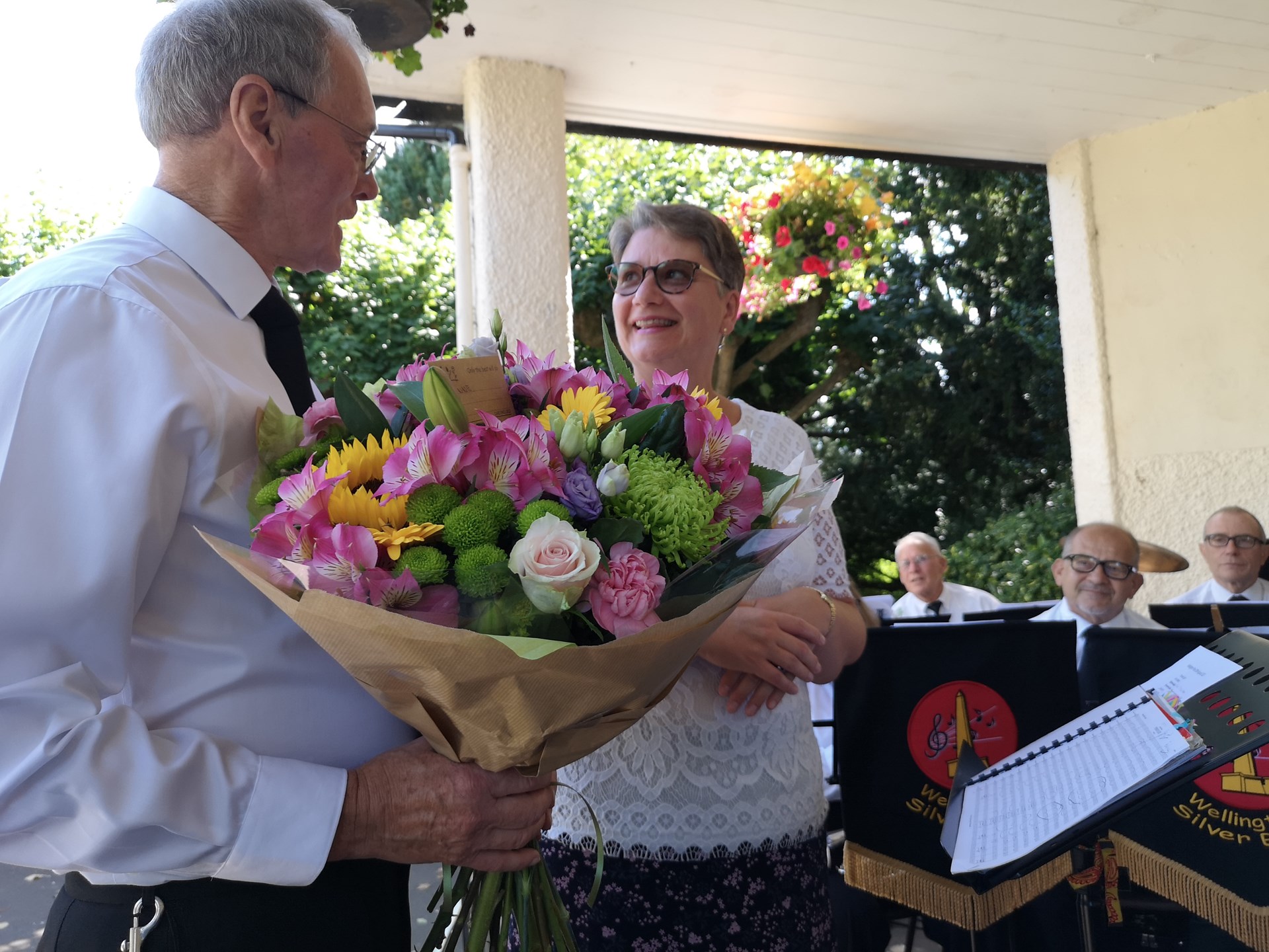 Ann, our conductor for the day receiving a bouquet from Chairman Phil Hutchings.