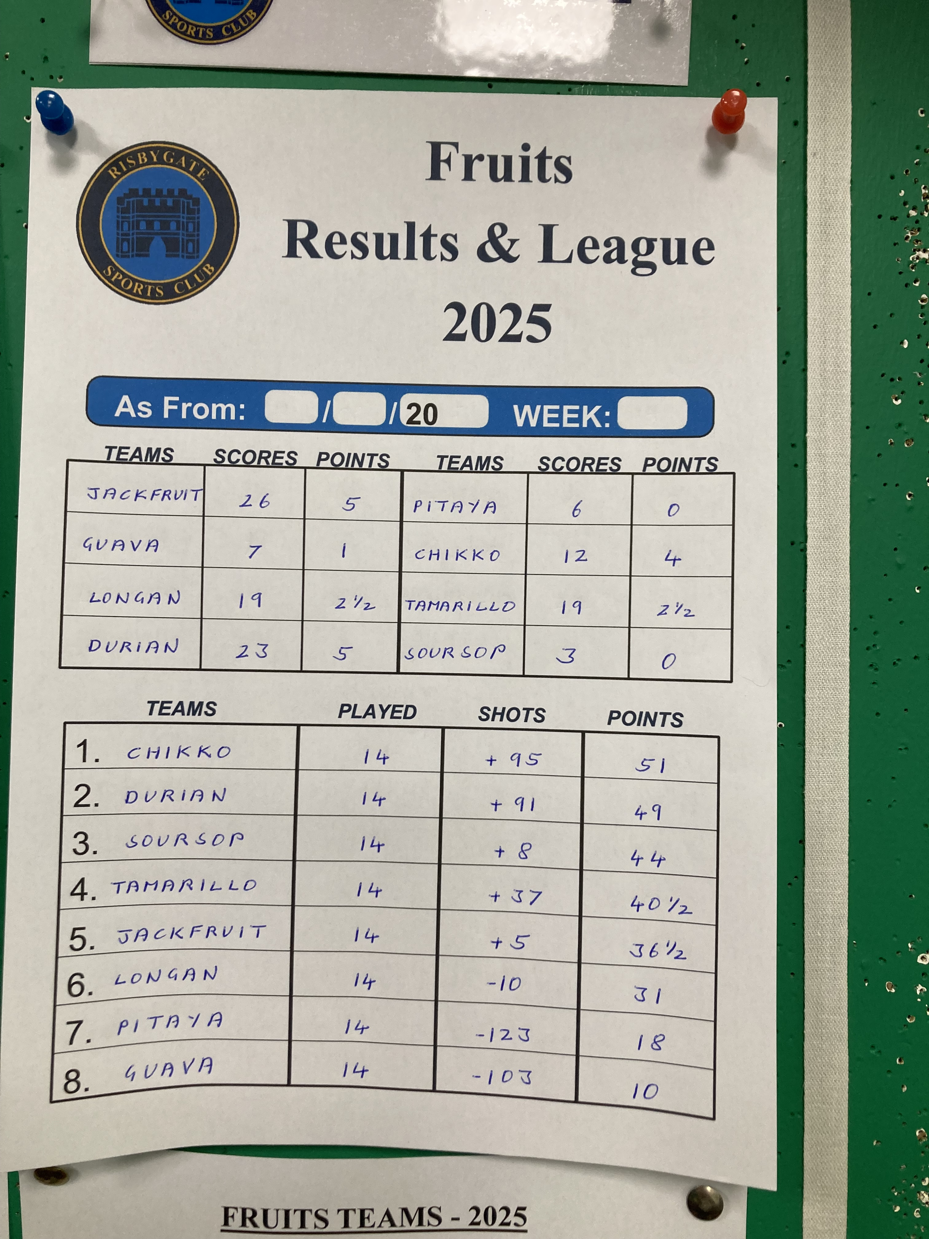 Risbygate Indoor Bowling Club Summer Leagues