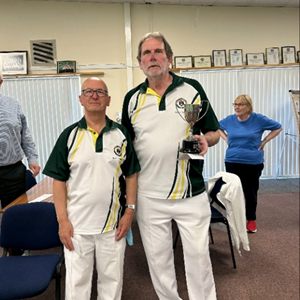 2025 Two Wood Singles Runner up Keith Trainer with Winner Kevin Taylor.