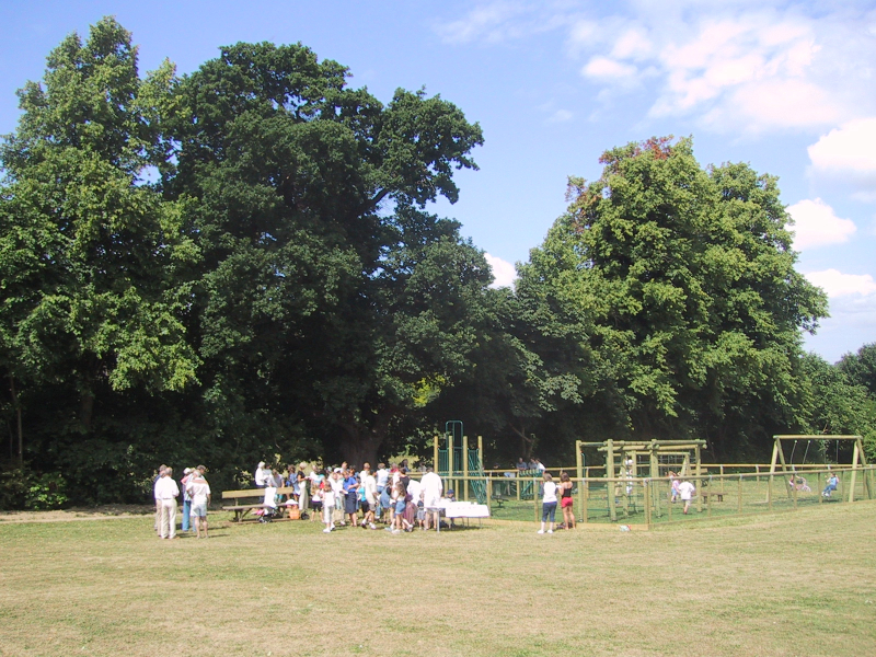 The first Playground on the Rec on the day of its opening, July 1st, 2001.