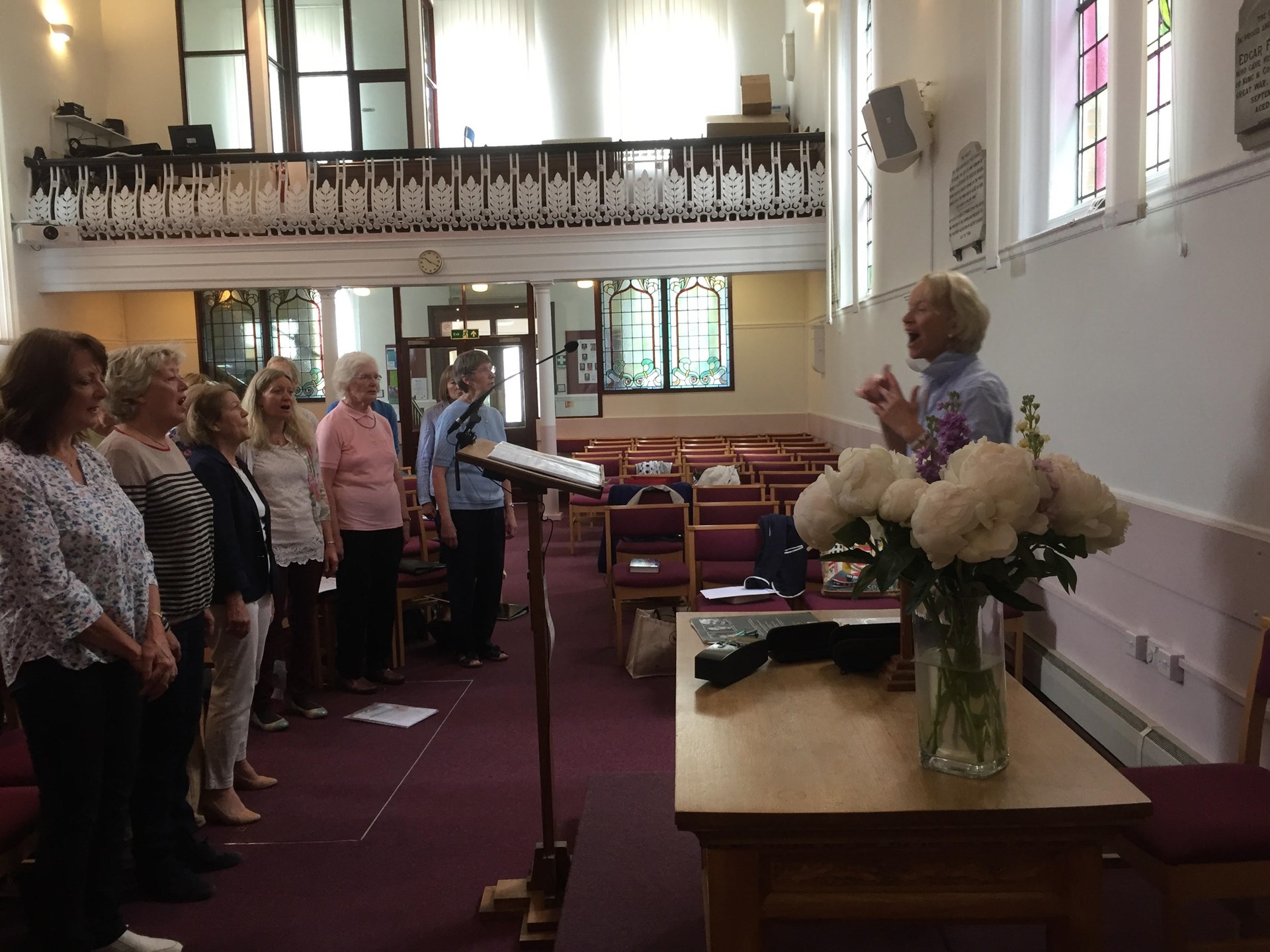 2018 - rehearsing in the church in Bell Street