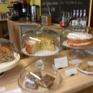 Delicious cakes for sale at Jolly Olly's