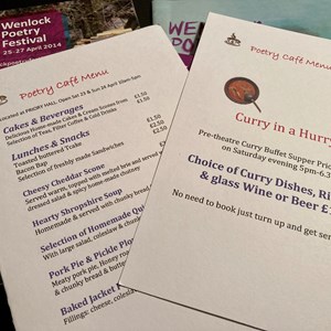 During the Poetry Festival in 2016 our Priory Café even had a printed menu!