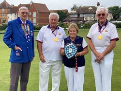 MIXED TRIPLES WINNERS EDDIE EDWARDS, GILL CHINERY AND RONNIE McLACHLAN