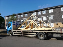 The roof arrives!