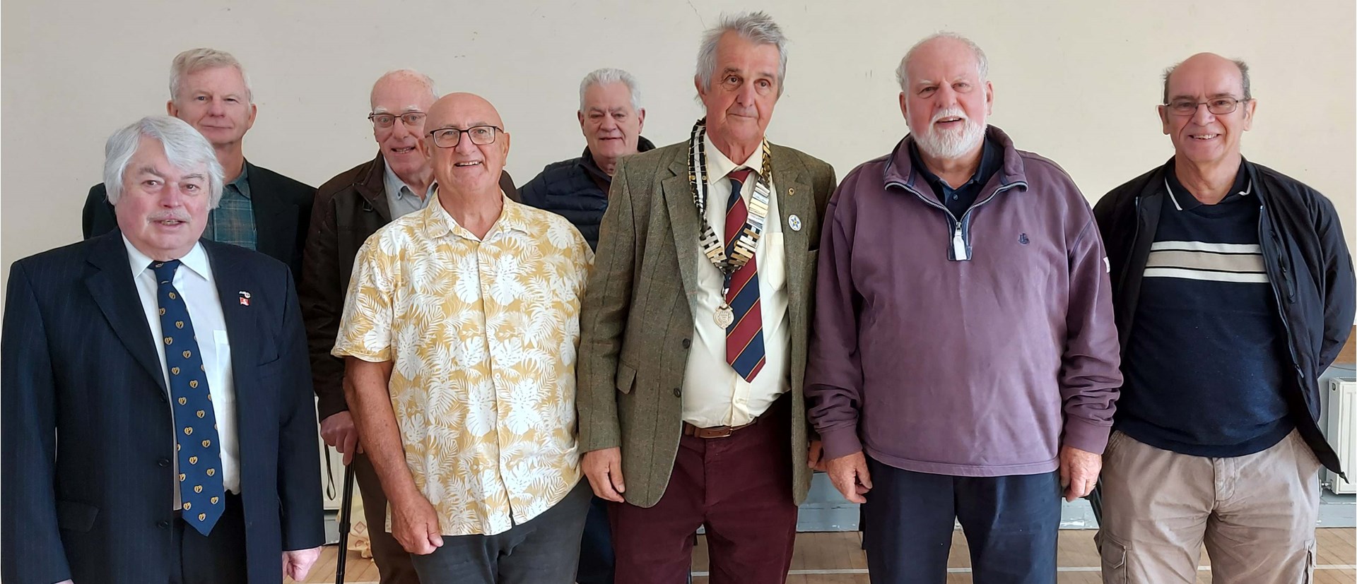 Chairman John Pearce with Speaker Stuart Henchie (Beard) and club members Chairman John Pearce with Speaker Stuart Henchie (Beard) and club members