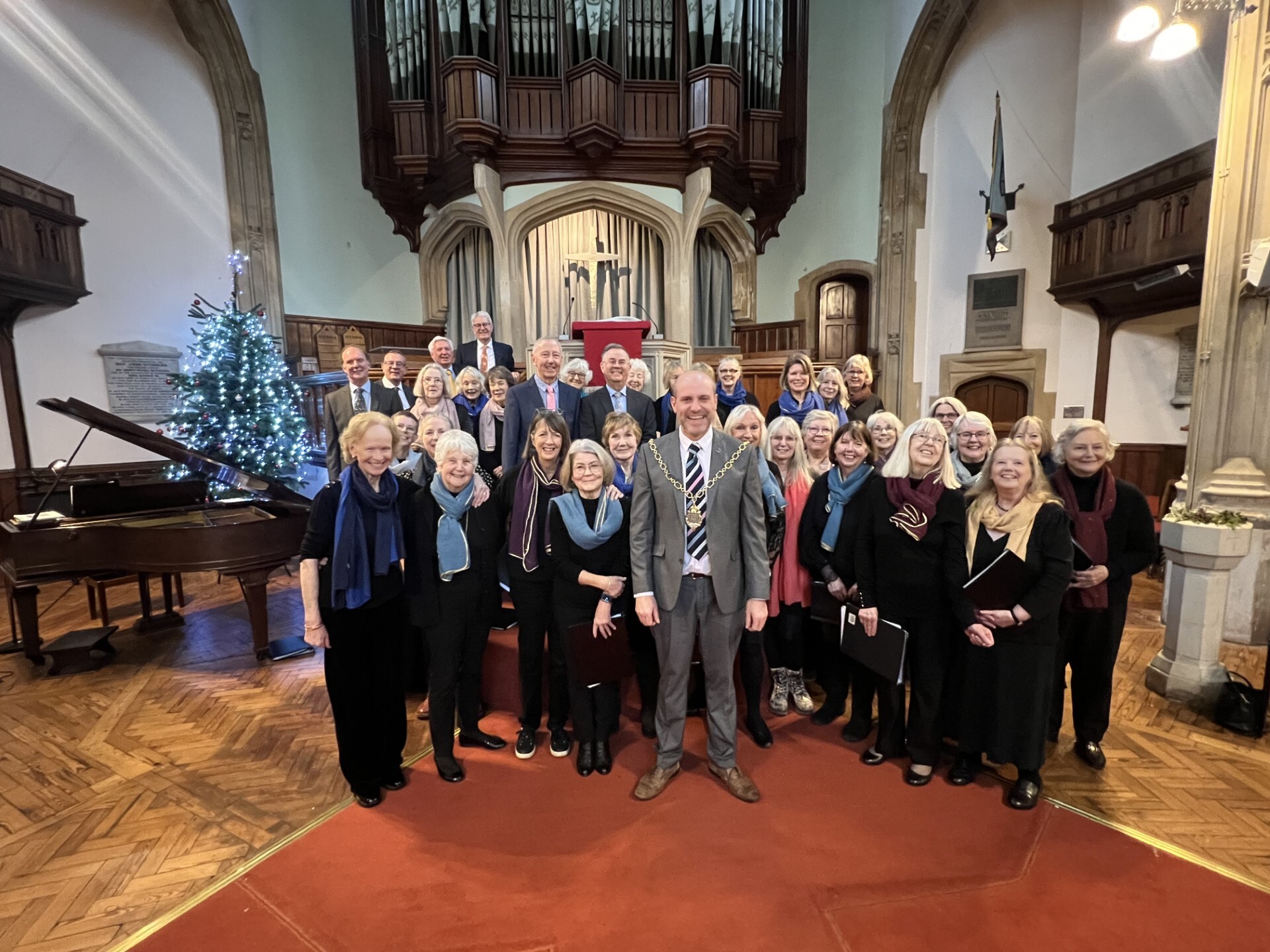 Romsey Mayor & Annie with choir