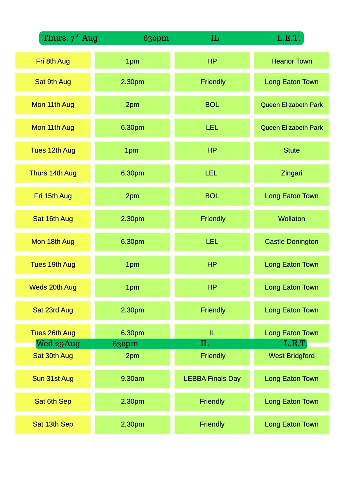 Long Eaton Town Bowls Club 2025 Calendar Long Eaton Town Bowls Club 2025 Calendar
