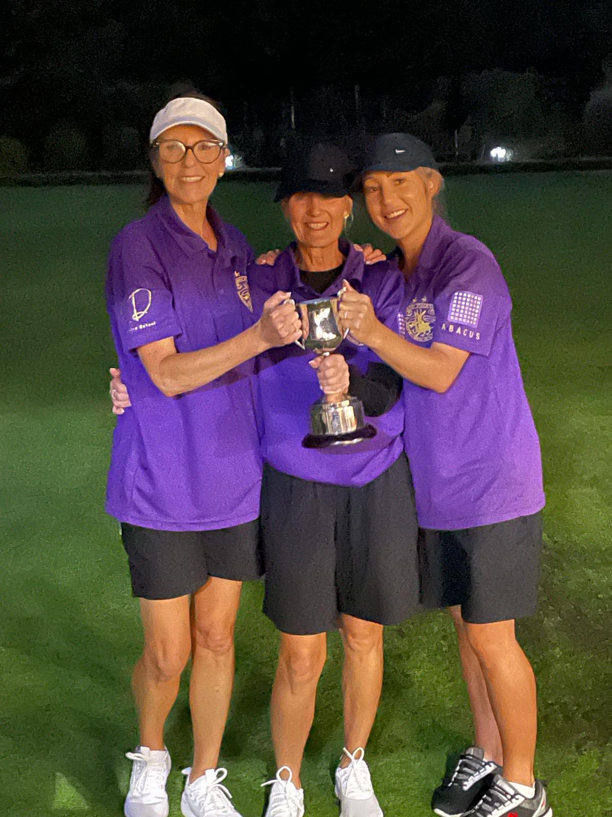 2026 Glamorgan County Triples Winners Carmen Brookes, Jude Howell & Nicola Clarke-Squires