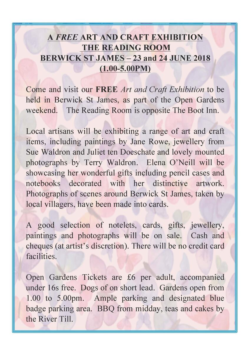 Berwick St James Parish Art and Craft Exhibition