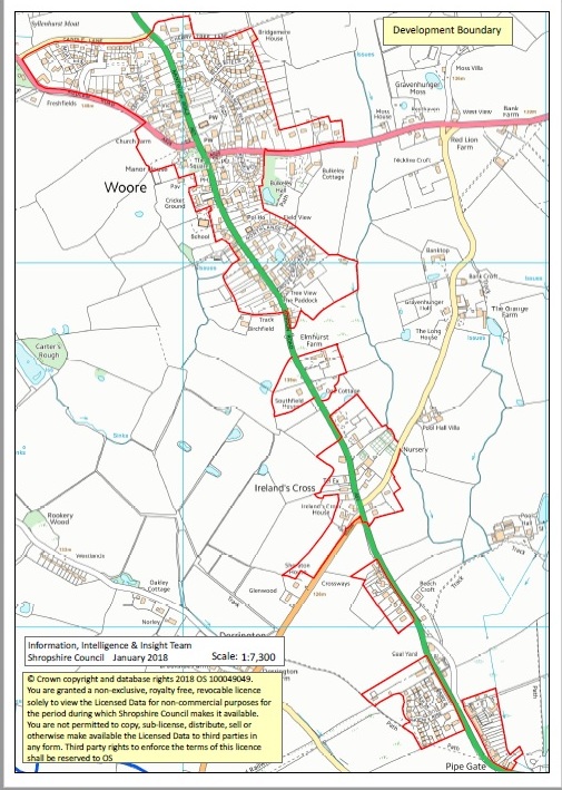 Woore Devlopment Boundary from July 2019