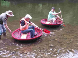 Sailing the coracles we made