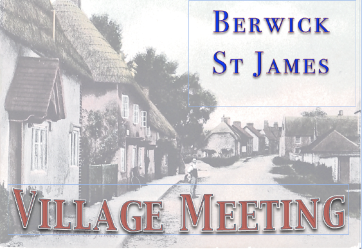 Berwick St James Parish Village Meeting - 15 Janu