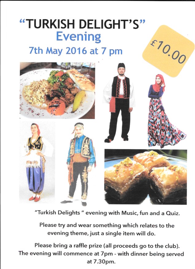 Bournemouth Bowling Club "Turkish Delight" Evening Sat 20th May