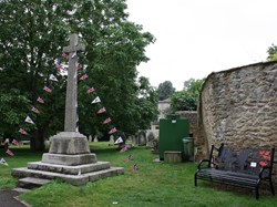 War Memorial and Flags commemorating the 75th anniversary of  VJ Day