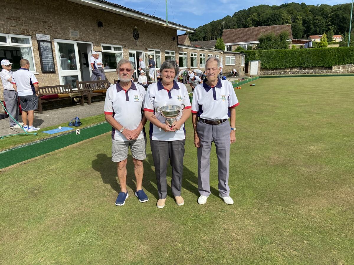 David Sever-Topping, Doreen Bardon & Keith Bardon Stillington Triples Winners 2024.