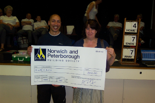 Chloe Peters father presents cheque to EACH following the Chloe Shield in 2009