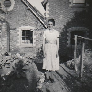 Philip Townsend's Grandmother in the rear garden of Yew Tree Cottage