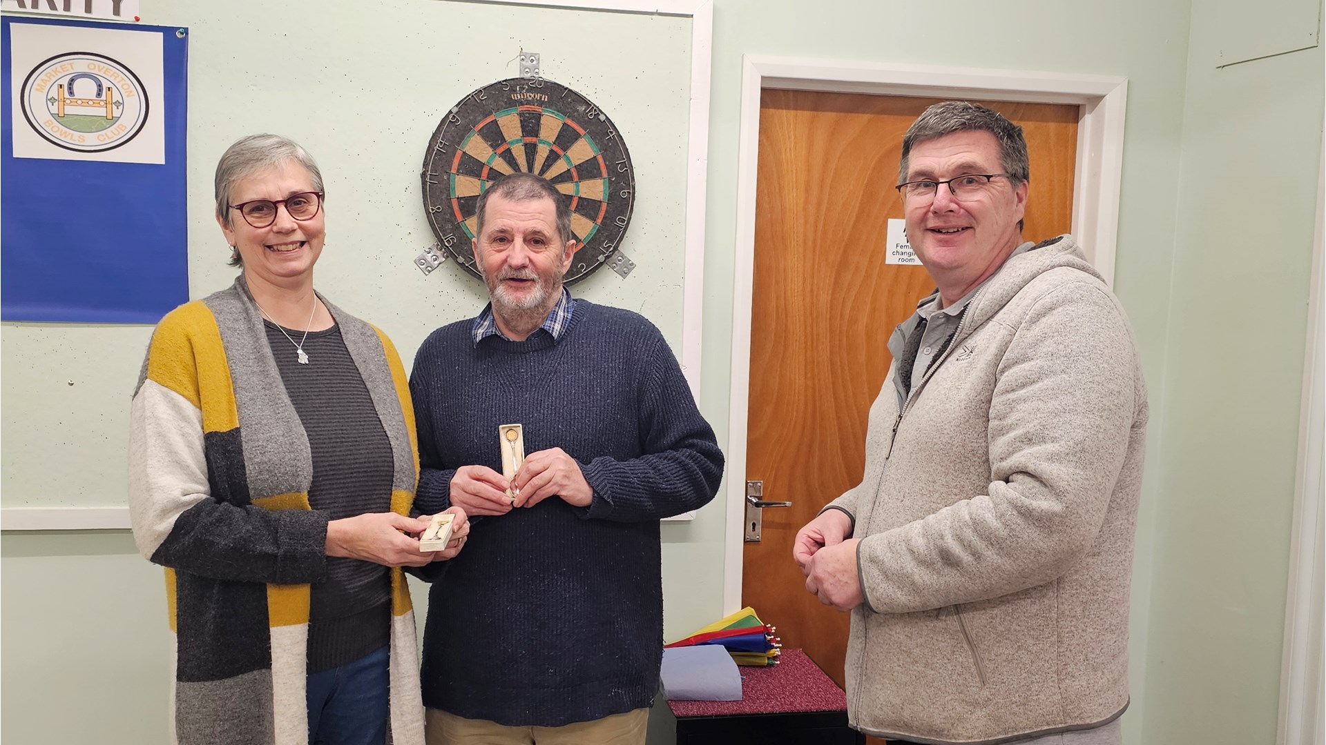 This years darts winners Liz & Jonny. With Jack supervising