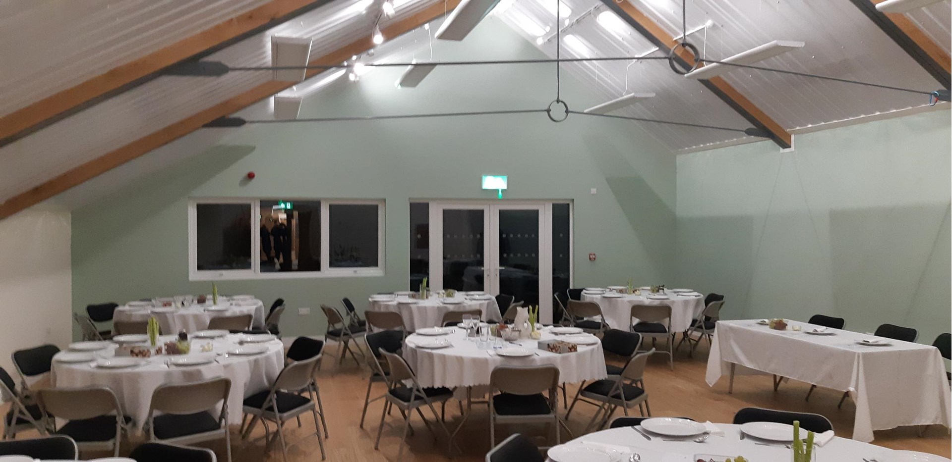 The new hall ready for a wedding reception