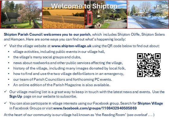 Shipton Village Welcome Pack