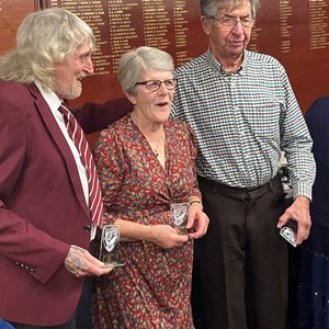 Nick, Barbara and Gerald, mixed triples winners