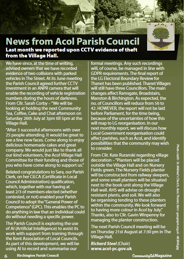 Acol PC News - July 2025 Acol PC News - July 2025