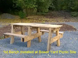 Wheelchair accessible picnic tabe we made for Severn Gorge Trust