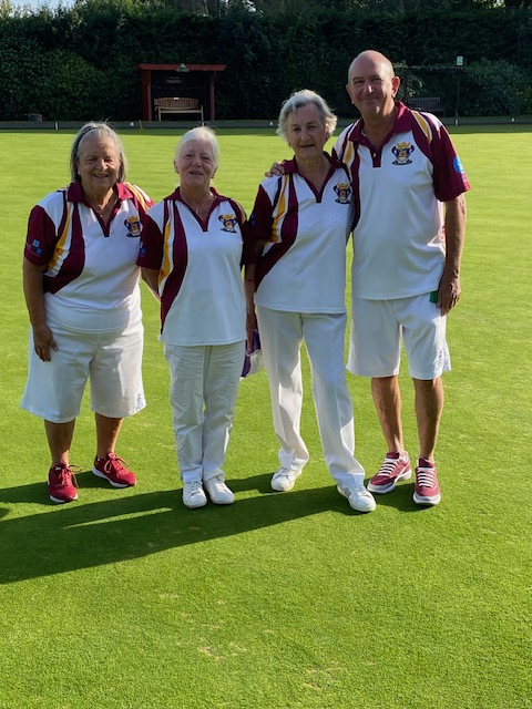 2 Wood Pairs Finalists Sue Reid, Sandra Gough, Jean Buckett and John Townley