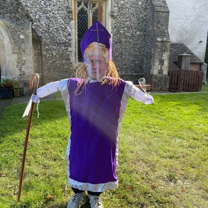 Scarecrow outside Church