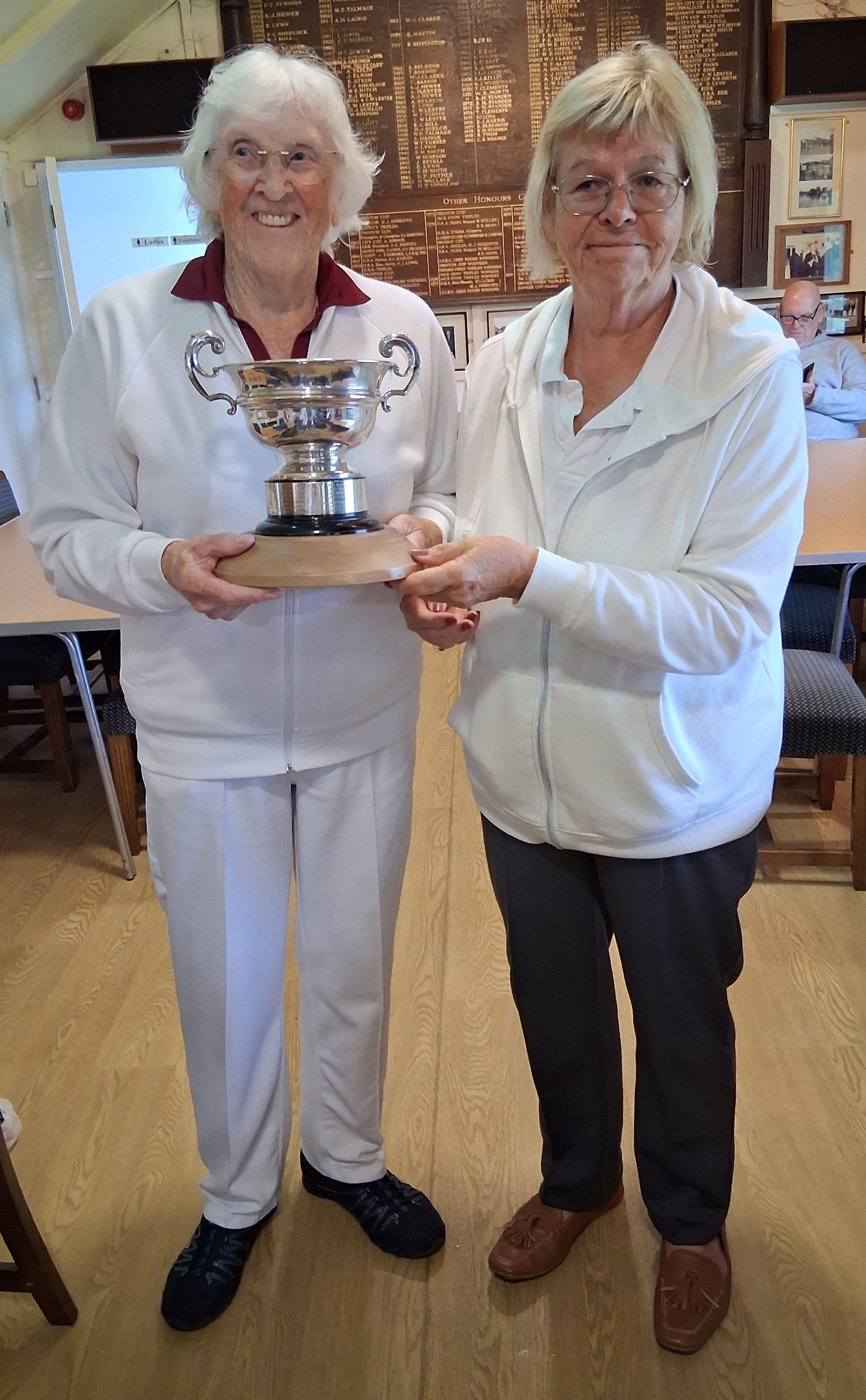 Blay Cup runners up Sylvia Blackmore and Linda Coles