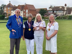 LADIES TRIPLES RUNNERS UP PAT WERNHAM, DOREEN BUTLER AND VAL FRY