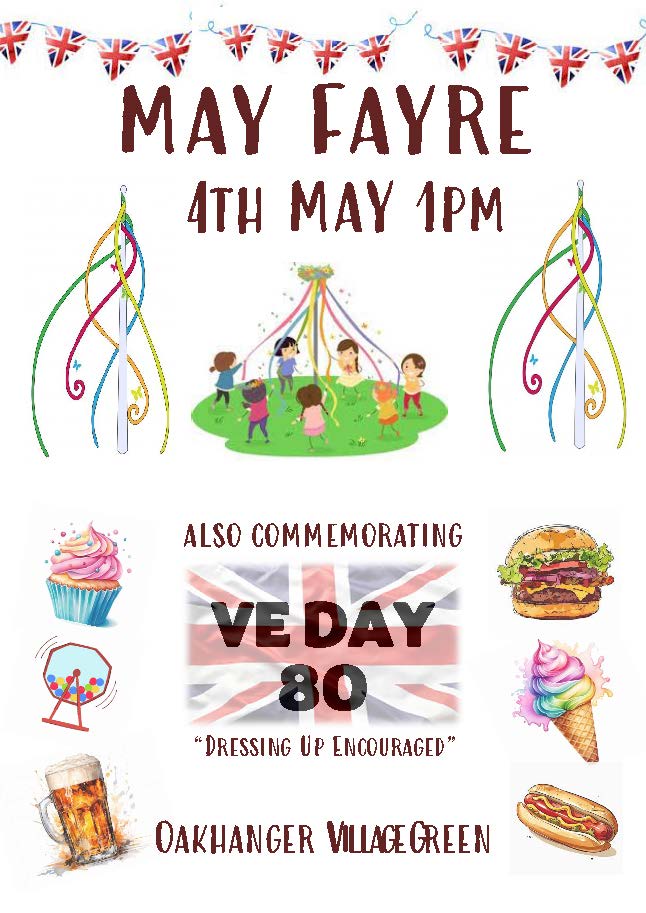 Oakhanger Village Hall May Fayre - 4th May '25 Oakhanger Village Hall May Fayre - 4th May '25