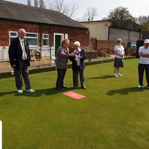 Opening of the Green by Sudbury Mayor Sue Ayres together with Club President Rachel Bonsor.