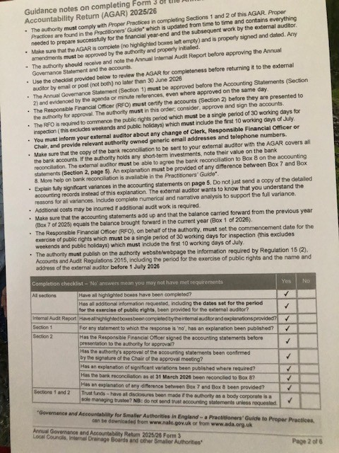 Stockton Parish Council AGAR 2025-26