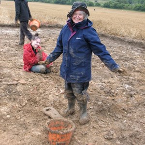 Janet – digging one of the villa wings