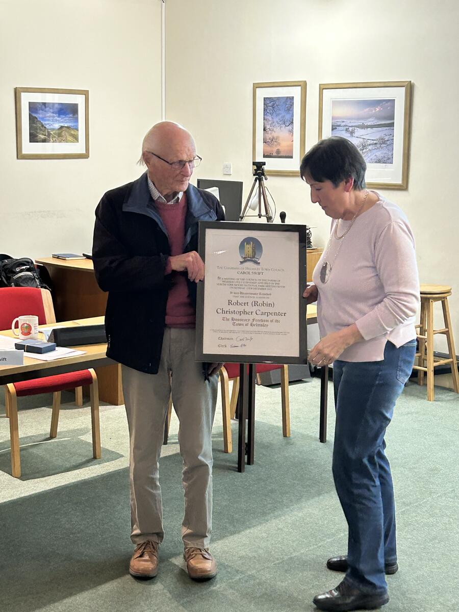 Helmsley Bowling Club Freeman of Helmsley for Robin Carpenter