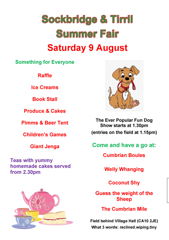 Tirril and Sockbridge Reading Room and Library Events