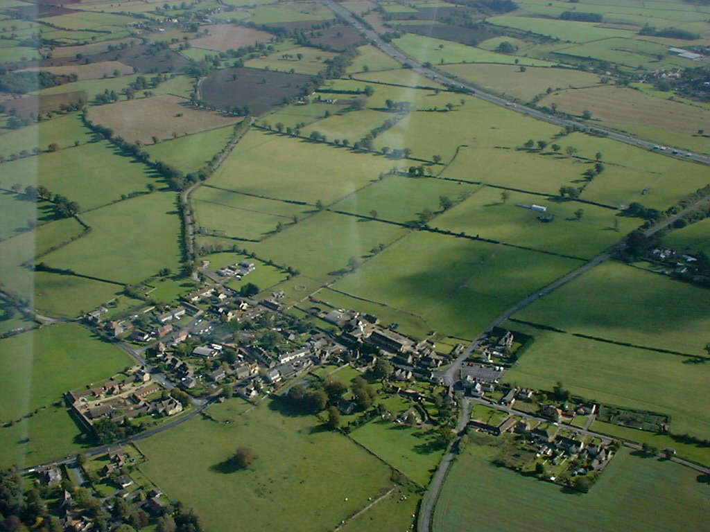 Aerial view from the west looking east